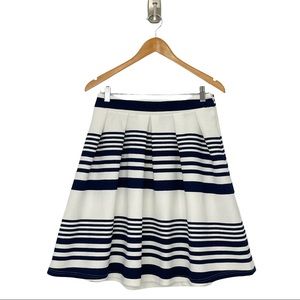 Abercrombie & Fitch Striped and Textured Skirt 22” Long Navy and Ivory Sz Medium